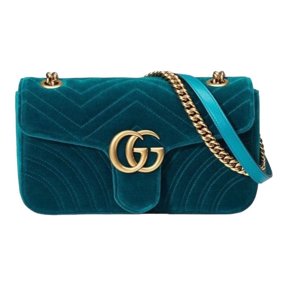 Authentic GUCCI GG MARMONT VELVET SHOULDER BAG